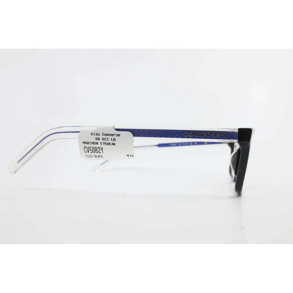 Converse Kids Eyeglasses CV5082Y 001 Black Blue Clear Rectangular Frames